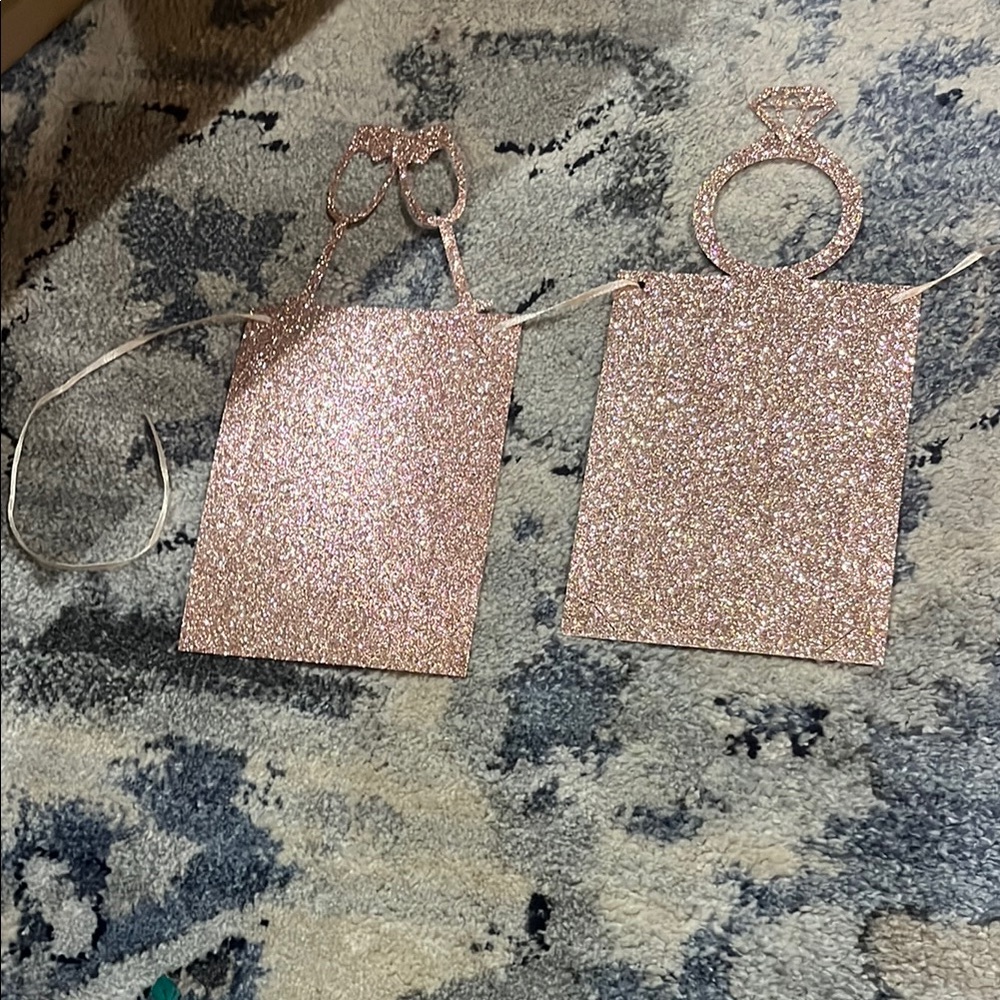 Glittery Pink Bridal Accessories Set
